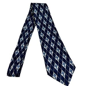 CROSSES ON NAVY BLUE SILVER DIAGONAL PATTERN MEN’S FAITH TIE